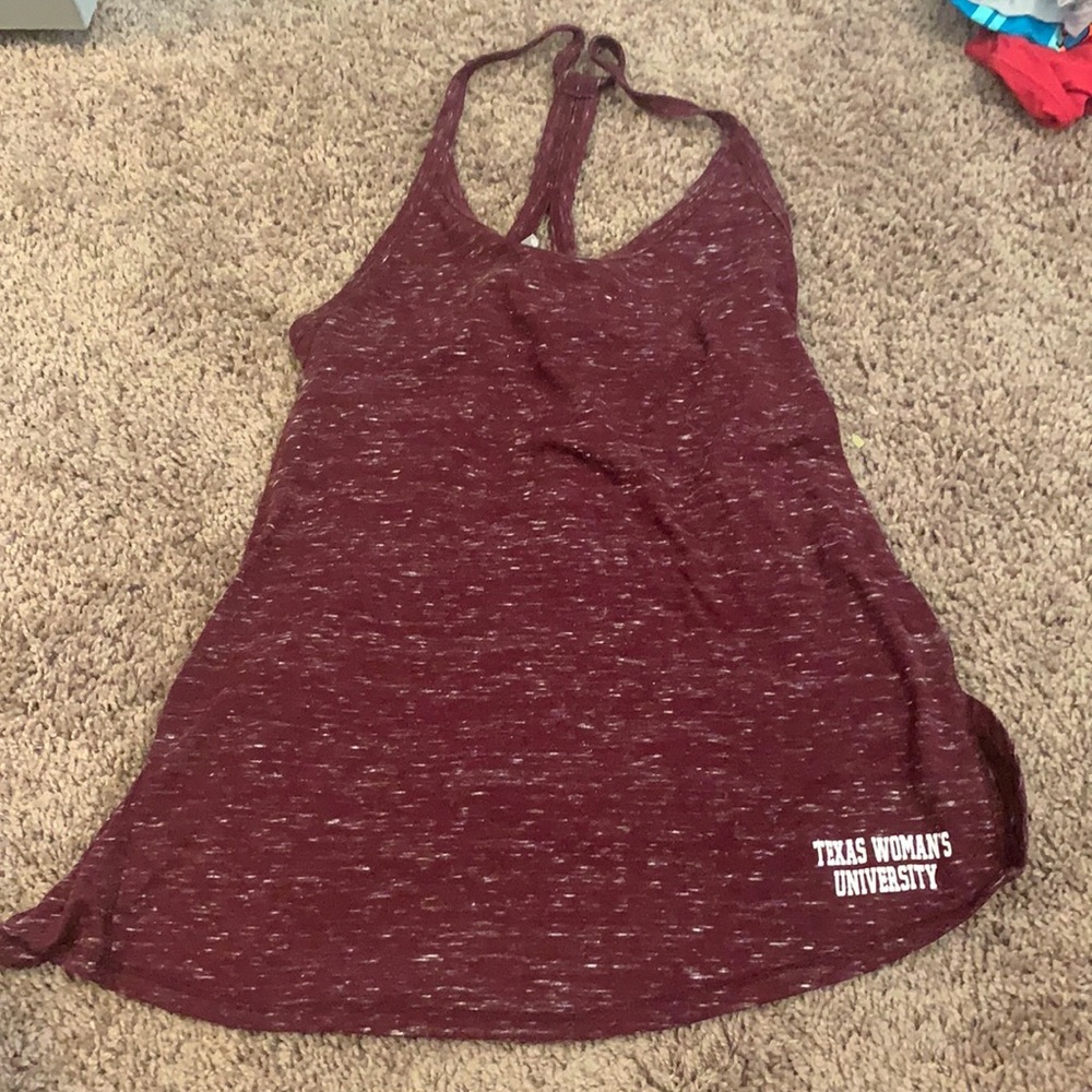 Texas Woman’s University maroon tank top